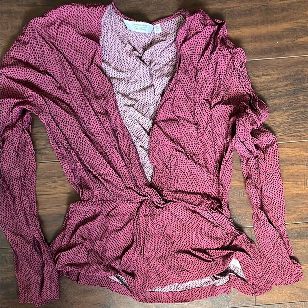 & Other Stories Pink Polka Dot Blouse